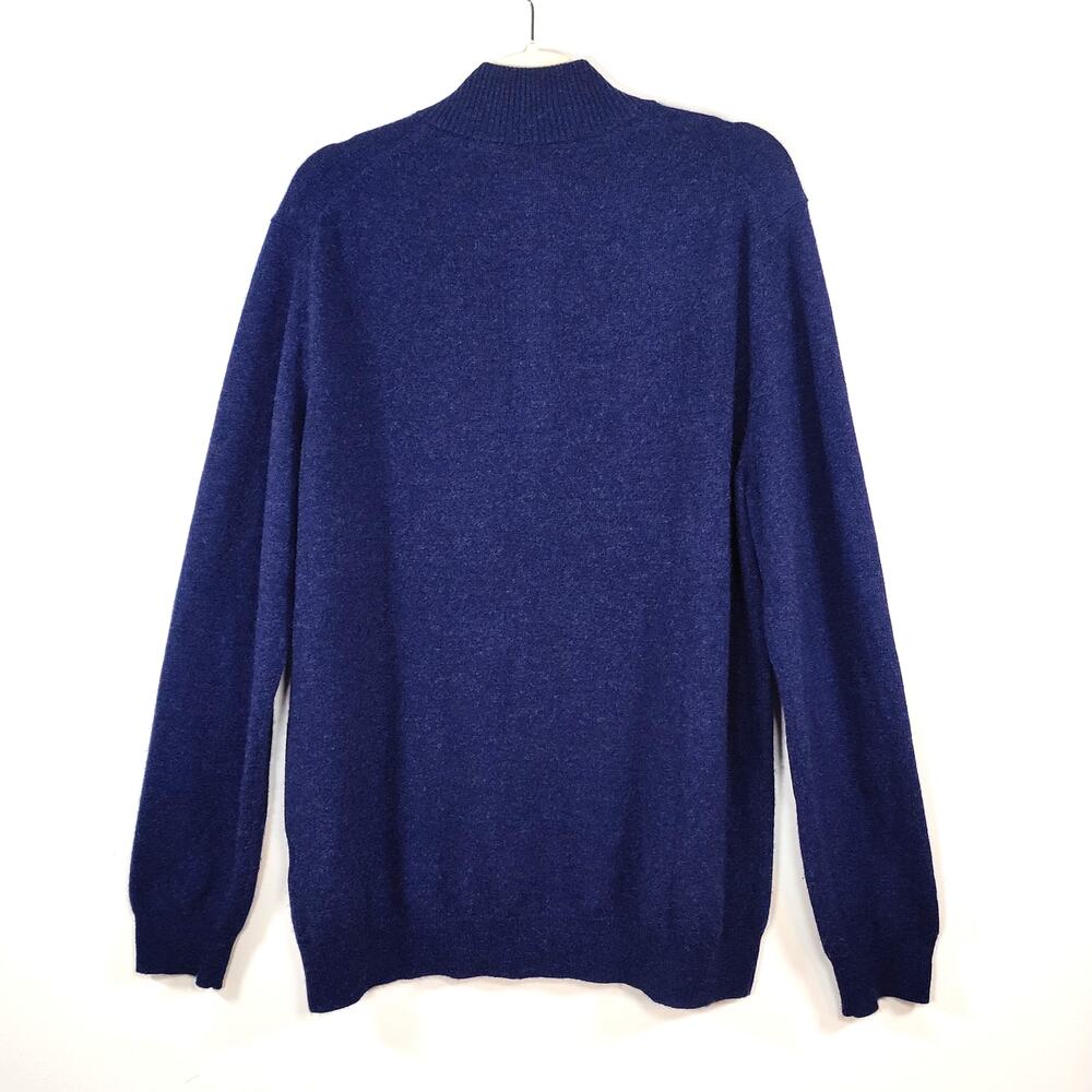 Cashmere Club Room Full Zip Sweater Navy Mock Neck Men's L - Picture 4 of 6